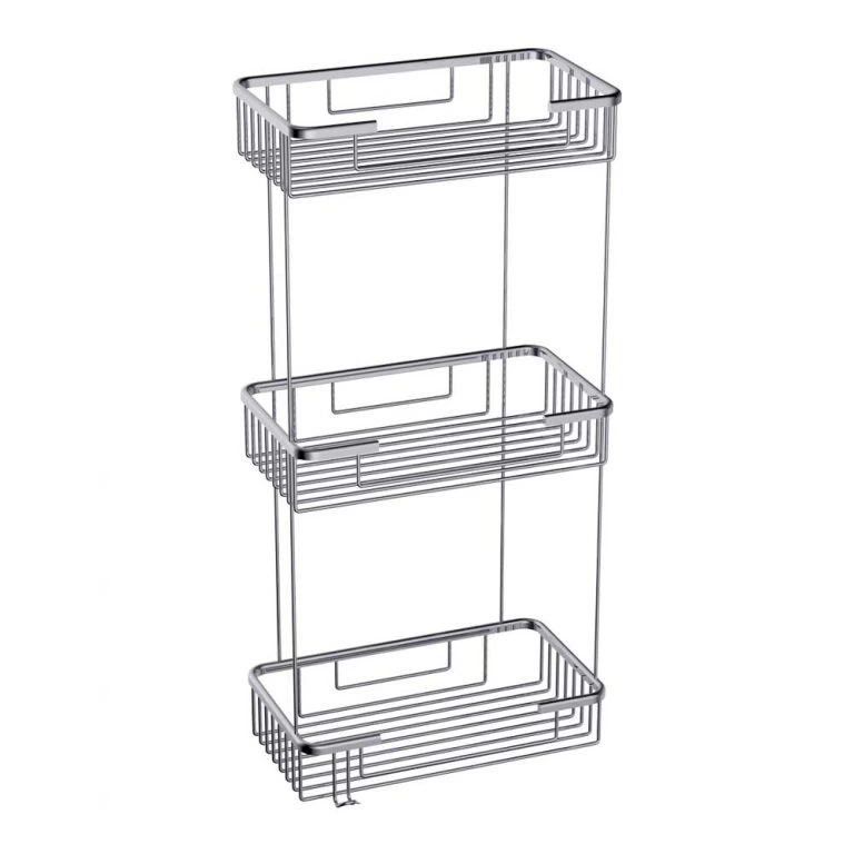 Deppot Plaza 25x15 Şampuanlık - 3 Kat - Krom