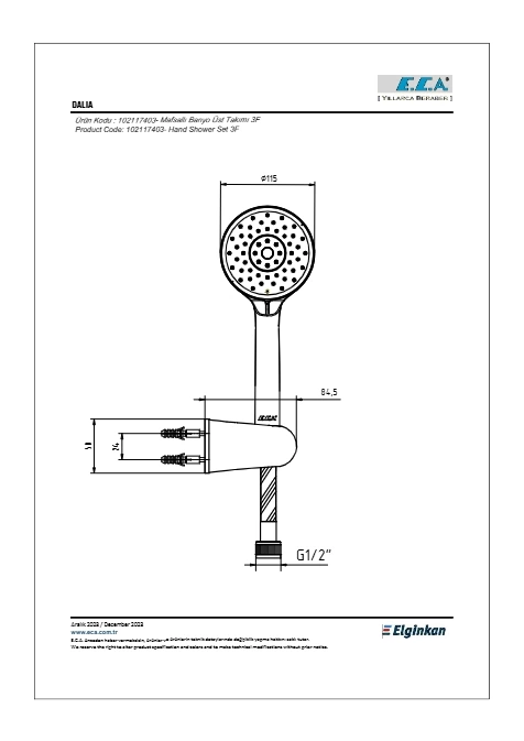 Eca Dalia Mafsallı Üst Takım 3f Pvc