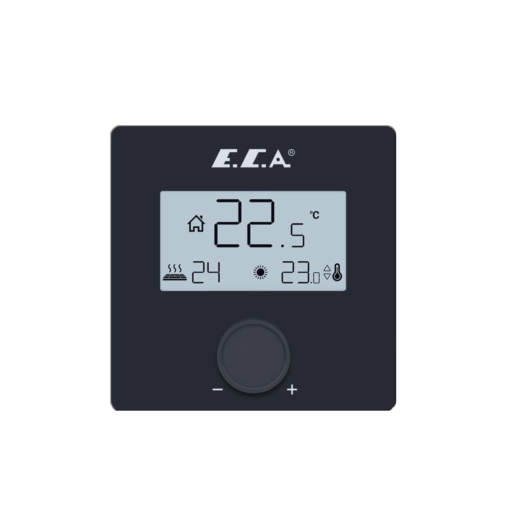 Eca Dijital Oda Termostatı Lcd Çevirmeli Siyah