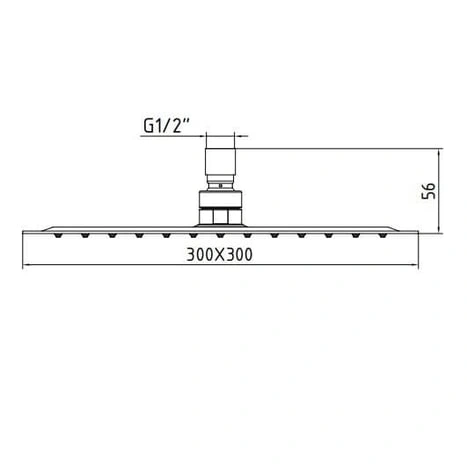 Eca İnce Duş Başlığı Kare 300x300