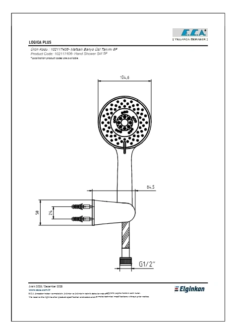Eca Logıca Plus Mafsallı Üst Takım 5f Pvc