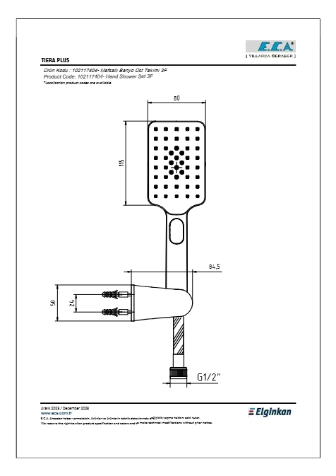 Eca Tiera Plus Mafsallı Üst Takım 3f Pvc
