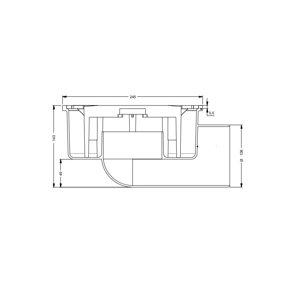 Mertınoks Çamur Sifonu 25x25 Ø100 Yan Çıkış