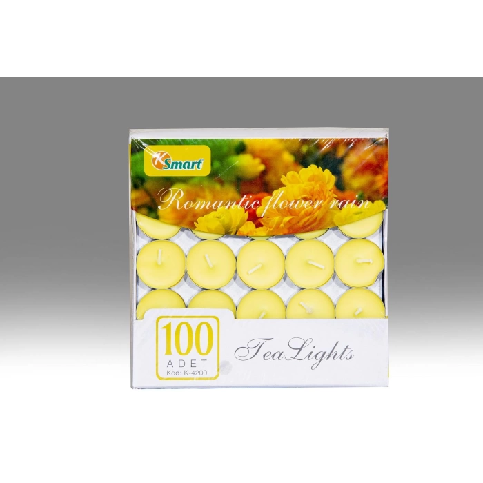 Ksmart Dekoratif Küçük Sarı Mum Tea Lights 100 lü