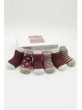 Cocole Socks Kız Bebek Çorabı Kutulu 6’lı Set Pamuklu Bordo 0-1 Yaş