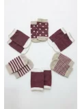Cocole Socks Kız Bebek Çorabı Kutulu 6’lı Set Pamuklu Bordo 0-1 Yaş