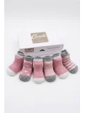 Cocole Socks Kız Bebek Çorabı Kutulu 6’lı Set Pamuklu Mercan 0-1 Yaş