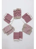 Cocole Socks Kız Bebek Çorabı Kutulu 6’lı Set Pamuklu Gül Kurusu 0-1 Yaş