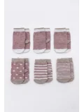 Cocole Socks Kız Bebek Çorabı Kutulu 6’lı Set Pamuklu Gül Kurusu 0-1 Yaş