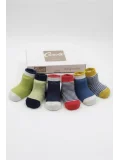Cocole Socks Unisex Bebek Çorabı Kutulu 6’lı Set Pamuklu Çizgili 0-1 Yaş