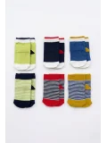 Cocole Socks Unisex Bebek Çorabı Kutulu 6’lı Set Pamuklu Çizgili 0-1 Yaş