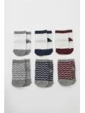 Cocole Socks Erkek Bebek Çorabı Kutulu 6’lı Set Pamuklu Zigzag 0-1 Yaş