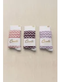 Cocole Socks Kız Bebek Külotlu Çorabı 3lü Set Pamuklu Zigzag 0-24 Ay