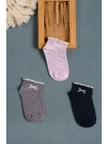 Cocole Socks Kız Bebek Patik Çorabı 3’lü Set – Pamuklu Minik Fiyonk Desenli