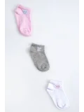 Cocole Socks Kız Bebek Patik Çorabı 3’lü Set – Pamuklu Minik Figürlü Hayvan Desenli