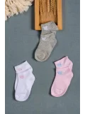 Cocole Socks Kız Bebek Patik Çorabı 3’lü Set – Pamuklu Minik Figürlü Hayvan Desenli