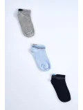 Cocole Socks Erkek Bebek Patik Çorabı 3’lü Set – Pamuklu Bilek Detaylı Sade Desenli