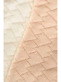 Cocole Socks Kız Bebek Patik Çorabı 2li Set Pamuklu Beyaz & Somon Baklava Desenli