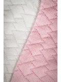 Cocole Socks Kız Bebek Patik Çorabı 2li Set Pamuklu Beyaz & Pudra Pembe Baklava Desenli