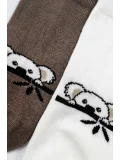Cocole Socks Çocuk Patik Çorabı 2’li Set Pamuklu Ekru & Kahverengi Koala Desenli