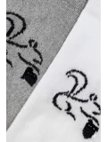 Cocole Socks Erkek Çocuk Patik Çorabı 2’li Set Beyaz & Gri Sincap Desenli