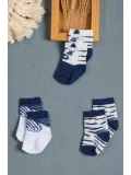 Cocole Socks Erkek Çocuk Soket Çorabı 3’lü Set – Pamuklu Soyut Figür Desenli