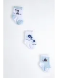 Cocole Socks Erkek Çocuk Soket Çorabı 3’lü Set – Pamuklu Marin & Deniz Desenli