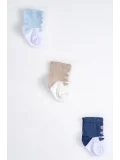 Cocole Socks Erkek Çocuk Soket Çorabı 3’lü Set – Pamuklu Minimalist Desenli