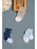 Cocole Socks Erkek Çocuk Soket Çorabı 3’lü Set – Pamuklu Minimalist Desenli