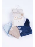 Cocole Socks Erkek Çocuk Soket Çorabı 3’lü Set – Pamuklu Minimalist Desenli