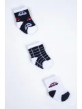 Cocole Socks Erkek Çocuk Soket Çorabı 3’lü Set – Pamuklu Araba & Ekose Desenli