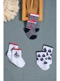 Cocole Socks Erkek Çocuk Soket Çorabı 3’lü Set – Pamuklu Yelkenli & Çapa Desenli