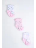 Cocole Socks Kız Çocuk Soket Çorabı 3’lü Set – Pamuklu Fırfırlı Bilek & Simli Yıldız Desenli