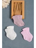 Cocole Socks Kız Çocuk Soket Çorabı 3’lü Set – Pamuklu Klasik Seri & Petek Örgü Desenli