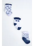 Cocole Socks Kız Çocuk Soket Çorabı 3’lü Set – Pamuklu Fırfırlı Bilekli & Fiyonk & Puantiye Desenli