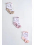 Cocole Socks Kız Çocuk Soket Çorabı 3’lü Set – Pamuklu Fırfırlı Bilekli & Puantiye Desenli