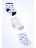Cocole Socks Erkek Bebek Soket Çorabı 3’lü Set – Pamuklu Otantik Desenli