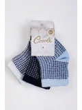 Cocole Socks Erkek Çocuk Soket Çorabı 3’lü Set – Pamuklu Klasik Seri & Kazayağı Desenli