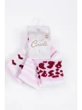 Cocole Socks Kız Çocuk Soket Çorabı 3’lü Set – Pamuklu Çizgili & Kalpli Desenli