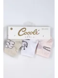 Cocole Socks Kız Bebek Soket Çorabı 3’lü Set – Pamuklu Minimalist & Çiçek Desenli