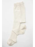 Cocole Socks Kız Bebek Külotlu Çorabı Pamuklu Ekru Derby Çizgili 0-24 Ay