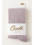 Cocole Socks Kız Bebek Külotlu Çorabı Pamuklu Gül Kurusu Derby Çizgili 0-24 Ay