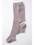 Cocole Socks Kız Bebek Külotlu Çorabı Pamuklu Gül Kurusu Derby Çizgili 0-24 Ay