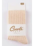 Cocole Socks Kız Bebek Külotlu Çorabı Pamuklu Somon Derby Çizgili 0-24 Ay