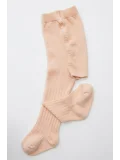Cocole Socks Kız Bebek Külotlu Çorabı Pamuklu Somon Derby Çizgili 0-24 Ay