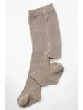 Cocole Socks Kız Bebek Külotlu Çorabı Pamuklu Bej Derby Çizgili 0-24 Ay