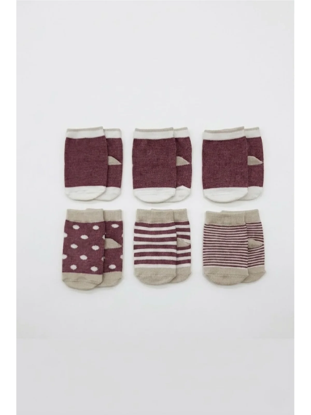 Cocole Socks Kız Bebek Çorabı Kutulu 6’lı Set Pamuklu Bordo 0-1 Yaş