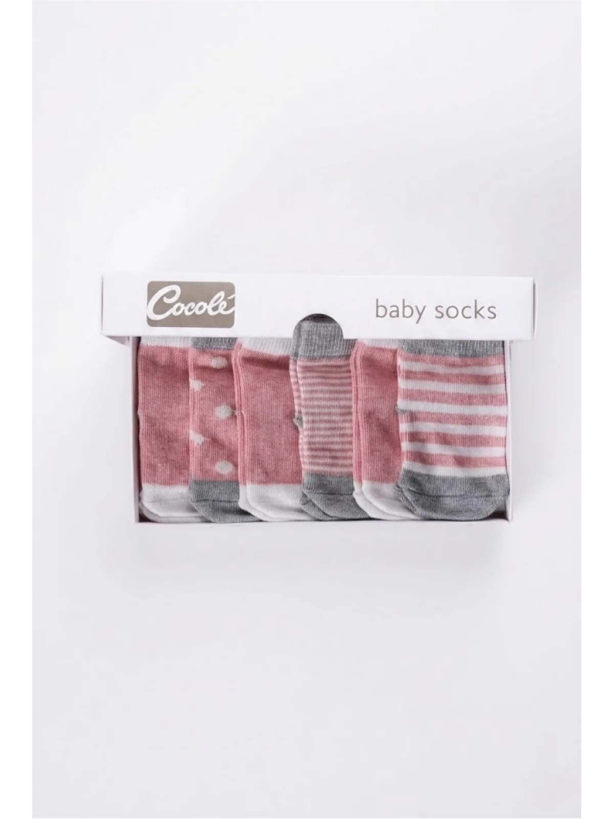 Cocole Socks Kız Bebek Çorabı Kutulu 6’lı Set Pamuklu Mercan 0-1 Yaş