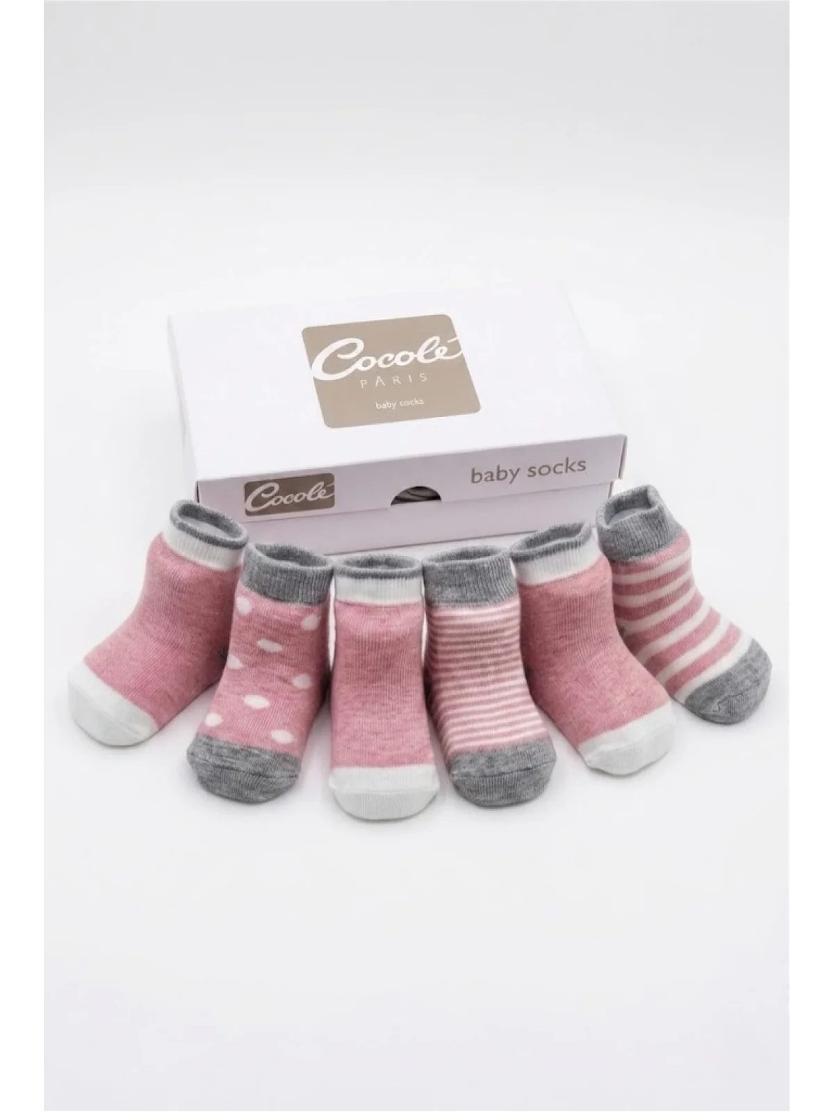 Cocole Socks Kız Bebek Çorabı Kutulu 6’lı Set Pamuklu Mercan 0-1 Yaş