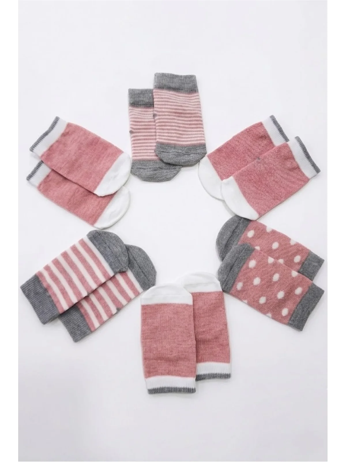Cocole Socks Kız Bebek Çorabı Kutulu 6’lı Set Pamuklu Mercan 0-1 Yaş